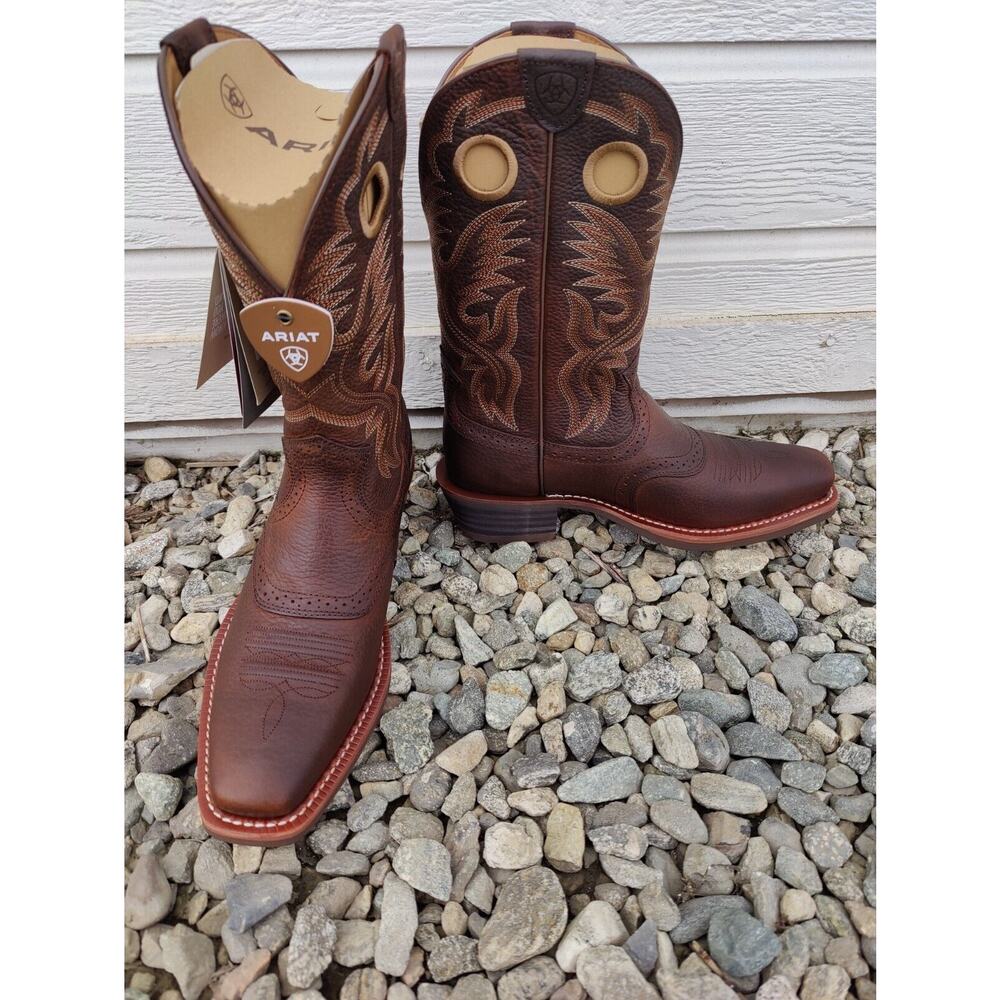 Ariat Heritage Roughstock Mens Size 11 D Brown Leather Buckaroo Cowboy Boots - Picture 3 of 7